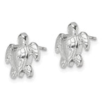 FJC Finejewelers 925 Sterling Silver Button Polished Mini Sea Turtle Post Earrings 13 mm x 11 mm