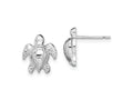 FJC Finejewelers 925 Sterling Silver Button Polished Mini Sea Turtle Post Earrings 13 mm x 11 mm