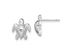 FJC Finejewelers 925 Sterling Silver Button Polished Mini Sea Turtle Post Earrings 13 mm x 11 mm