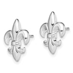 FJC Finejewelers 925 Sterling Silver Button Polished Small Fleur de Lis Post Earrings 15 mm