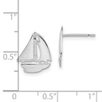 FJC Finejewelers 925 Sterling Silver Button Polished Small Sailboat Post Earrings 13 mm x 11 mm