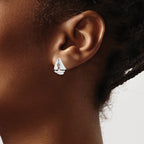 FJC Finejewelers 925 Sterling Silver Button Polished Small Sailboat Post Earrings 13 mm x 11 mm