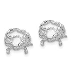 FJC Finejewelers 925 Sterling Silver Button Polished Small Blue Crab Post Earrings 11 mm x 12 mm