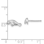 FJC Finejewelers 925 Sterling Silver Button Polished Mini Manatee Post Earrings 5 mm x 12 mm