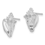 FJC Finejewelers 925 Sterling Silver Button Polished Conch Shell Post Earrings 16 mm x 11 mm