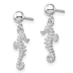 FJC Finejewelers 925 Sterling Silver Polished 3D Mini Seahorse Dangle Post Earrings 20 mm x 6 mm