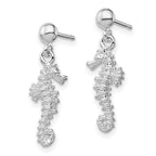 FJC Finejewelers 925 Sterling Silver Polished 3D Seahorse Dangle Post Earrings 24 mm x 9 mm