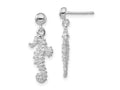 FJC Finejewelers 925 Sterling Silver Polished 3D Seahorse Dangle Post Earrings 24 mm x 9 mm