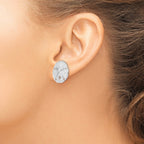 FJC Finejewelers 925 Sterling Silver Button Polished Sand Dollar with Starfish Post Earrings 21 mm x 20 mm