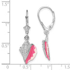 FJC Finejewelers 925 Sterling Silver Dangle Enameled Conch Shell Leverback Earrings 33 x 11 mm