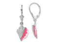 FJC Finejewelers 925 Sterling Silver Dangle Enameled Conch Shell Leverback Earrings 33 x 11 mm
