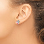 FJC Finejewelers 925 Sterling Silver Button Polished Enameled Conch Shell Post Earrings 15 x 11 mm