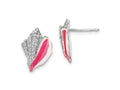 FJC Finejewelers 925 Sterling Silver Button Polished Enameled Conch Shell Post Earrings 15 x 11 mm