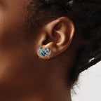 FJC Finejewelers 925 Sterling Silver Button Polished Enameled Blue Crab Post Earrings 14 x 18 mm