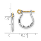 FJC Finejewelers Sterling Silver and 14k Gold Dangle 3D Small Shackle with Screw Earrings 14 x 12 mm