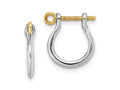 FJC Finejewelers Sterling Silver and 14k Gold Dangle 3D Small Shackle with Screw Earrings 14 x 12 mm