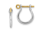 FJC Finejewelers Sterling Silver and 14k Gold Dangle 3D Small Shackle with Screw Earrings 14 x 12 mm