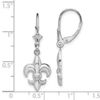FJC Finejewelers 925 Sterling Silver Dangle Polished Small Fleur de Lis Leverback Earrings 33 mm
