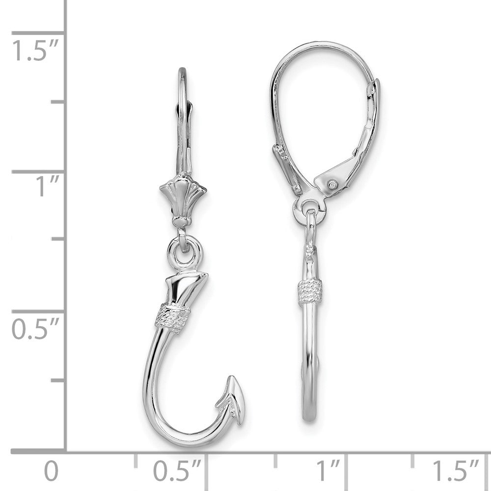 FJC Finejewelers 925 Sterling Silver Dangle Polished 3D Fish Hook Leverback Earrings 34 mm x 9 mm