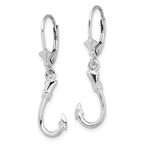 FJC Finejewelers 925 Sterling Silver Dangle Polished 3D Fish Hook Leverback Earrings 34 mm x 9 mm