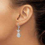 FJC Finejewelers 925 Sterling Silver Dangle Polished Starfish and Shell Leverback Earrings 43 x 13 mm