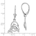 FJC Finejewelers 925 Sterling Silver Dangle Polished Dolphin in Hoop Leverback Earrings 35 mm x 15 mm