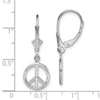 FJC Finejewelers 925 Sterling Silver Dangle Polished 3D Peace Symbol Leverback Earrings 30 x 10 mm