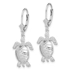 FJC Finejewelers 925 Sterling Silver Dangle Polished 3D Moveable Turtle Leverback Earrings 37 mm x 14 mm