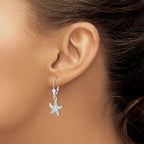 FJC Finejewelers 925 Sterling Silver Dangle Polished Starfish Leverback Earrings 33 mm x 13 mm