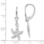 FJC Finejewelers 925 Sterling Silver Dangle Polished Starfish Leverback Earrings 33 mm x 13 mm