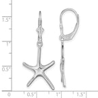 FJC Finejewelers 925 Sterling Silver Dangle Polished Starfish Leverback Earrings 39 mm x 16 mm
