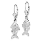 FJC Finejewelers 925 Sterling Silver Dangle Polished 3D Fishbone Leverback Earrings 37 mm x 10 mm