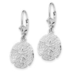 FJC Finejewelers 925 Sterling Silver Dangle Polished Sand Dollar Leverback Earrings 32 mm x 14 mm