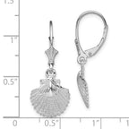 FJC Finejewelers 925 Sterling Silver Dangle Polished Scallop Shell Leverback Earrings 30 mm x 12 mm