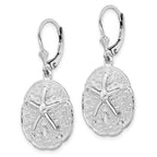 FJC Finejewelers 925 Sterling Silver Dangle Sand Dollar with Starfish Leverback Earrings 38 mm x 20 mm