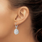 FJC Finejewelers 925 Sterling Silver Dangle Sand Dollar with Starfish Leverback Earrings 33 x 14 mm