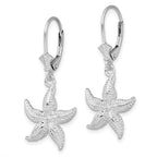 FJC Finejewelers 925 Sterling Silver Dangle Polished Starfish Leverback Earrings 36 mm x 16 mm