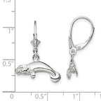 FJC Finejewelers 925 Sterling Silver Dangle Polished 3D Manatee Leverback Earrings 24 mm x 18 mm