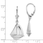 FJC Finejewelers 925 Sterling Silver Dangle Polished Sailboat Leverback Earrings 36 mm x 15 mm