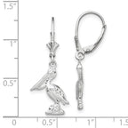 FJC Finejewelers 925 Sterling Silver Dangle Polished 3D Small Pelican Leverback Earrings 32 mm x 13 mm