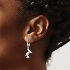 FJC Finejewelers 925 Sterling Silver Dangle Polished 3D Small Pelican Leverback Earrings 32 mm x 13 mm