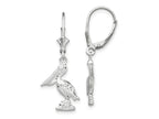 FJC Finejewelers 925 Sterling Silver Dangle Polished 3D Small Pelican Leverback Earrings 32 mm x 13 mm