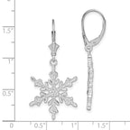 FJC Finejewelers 925 Sterling Silver Dangle Polished Snowflake Leverback Earrings 40 mm