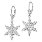 FJC Finejewelers 925 Sterling Silver Dangle Polished Snowflake Leverback Earrings 40 mm