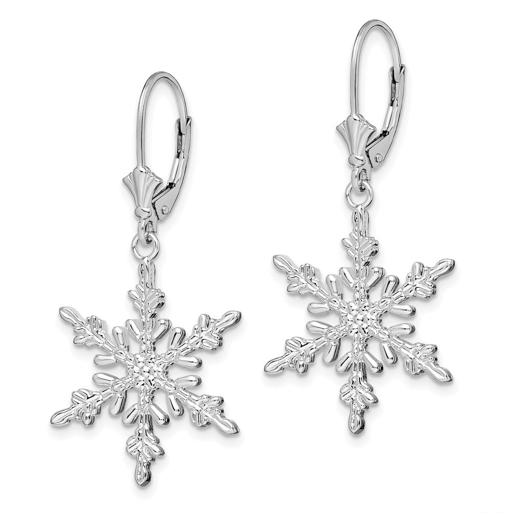 FJC Finejewelers 925 Sterling Silver Dangle Polished Snowflake Leverback Earrings 40 mm