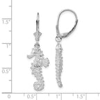 FJC Finejewelers 925 Sterling Silver Dangle Polished 3D Seahorse Leverback Earrings 40 x 12 mm