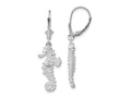 FJC Finejewelers 925 Sterling Silver Dangle Polished 3D Seahorse Leverback Earrings 40 x 12 mm