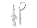 FJC Finejewelers 925 Sterling Silver Dangle Polished 3D Seahorse Leverback Earrings 40 x 12 mm
