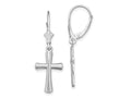 FJC Finejewelers 925 Sterling Silver Dangle Polished Beveled Latin Cross Leverback Earrings 34 mm