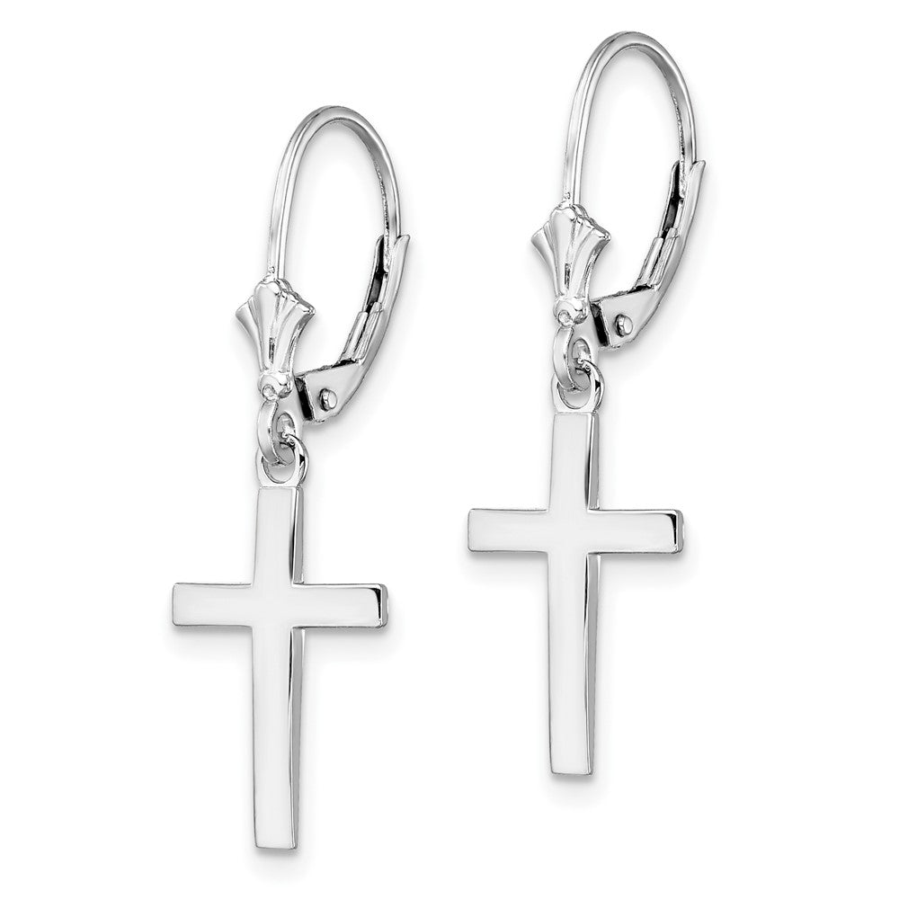 FJC Finejewelers 925 Sterling Silver Dangle Polished Latin Cross Leverback Earrings 32 mm